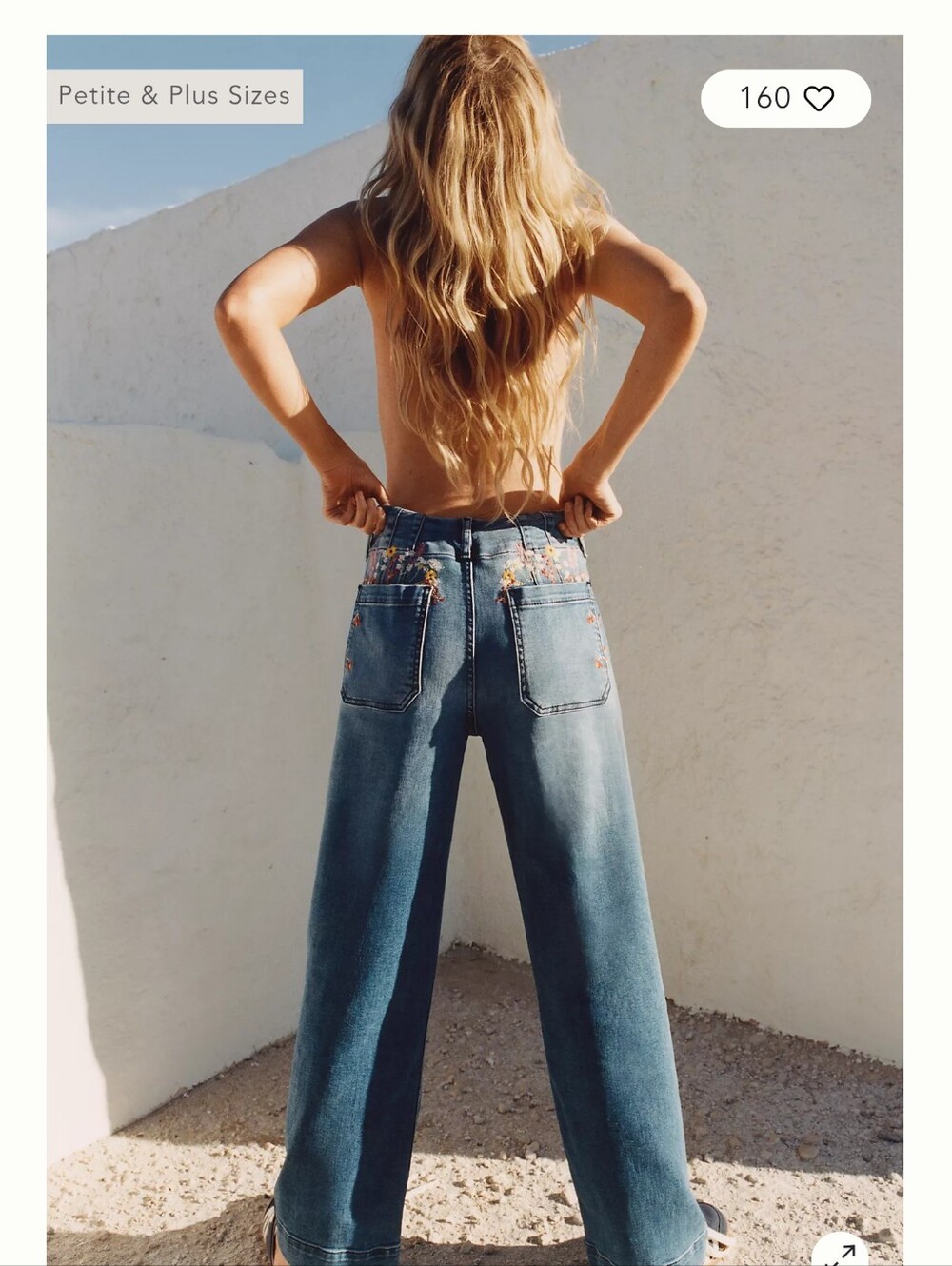 Anthropologie Colette Full-Length Wide Leg Jeans- Embroidered Pocket Edition